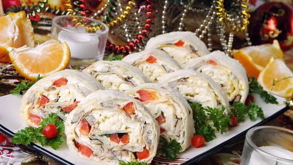 Рецепт Рулет из лаваша на Новый Год