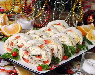 Рулет из лаваша на Новый Год