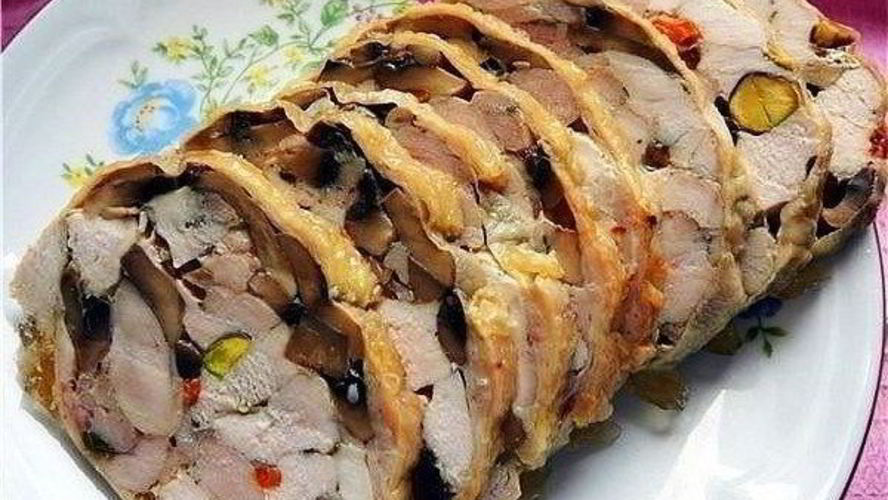 Рецепт рулет куриный с грибами