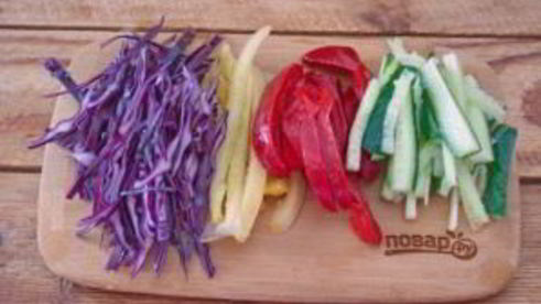 рулет радуга с овощами
