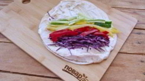 рулет радуга с овощами