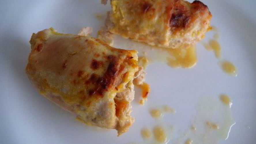 Рецепт рулетики курино-дынные в сливочно-имбирном соусе
