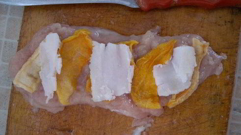 рулетики курино-дынные в сливочно-имбирном соусе