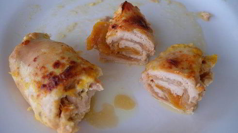 рулетики курино-дынные в сливочно-имбирном соусе