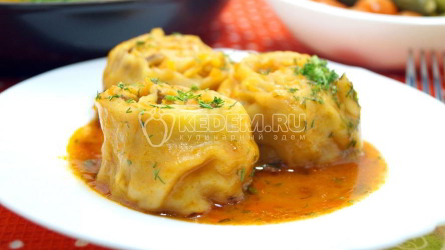 Рецепт рулетики с грибами постные