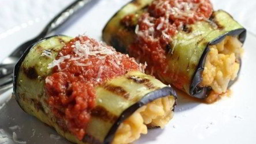 Рецепт рулеты из баклажанов с ризотто