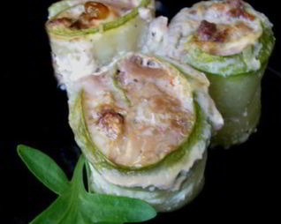 Рулеты из кабачков с мясной начинкой в яичной заливке