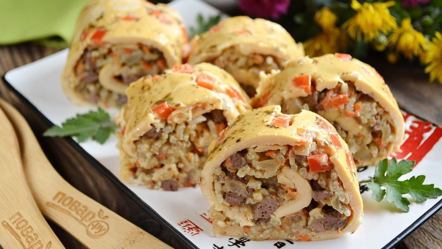 Рецепт яичный рулет с печенкой