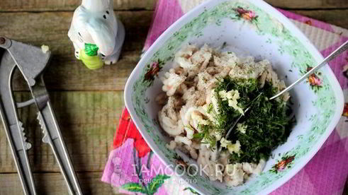 сало с чесноком и укропом