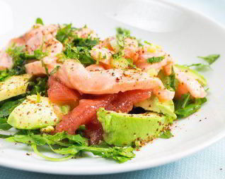 Севиче из лосося с авокадо и розовым грейпфрутом
