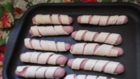 сосиски в слоеном бездрожжевом тесте в духовке
