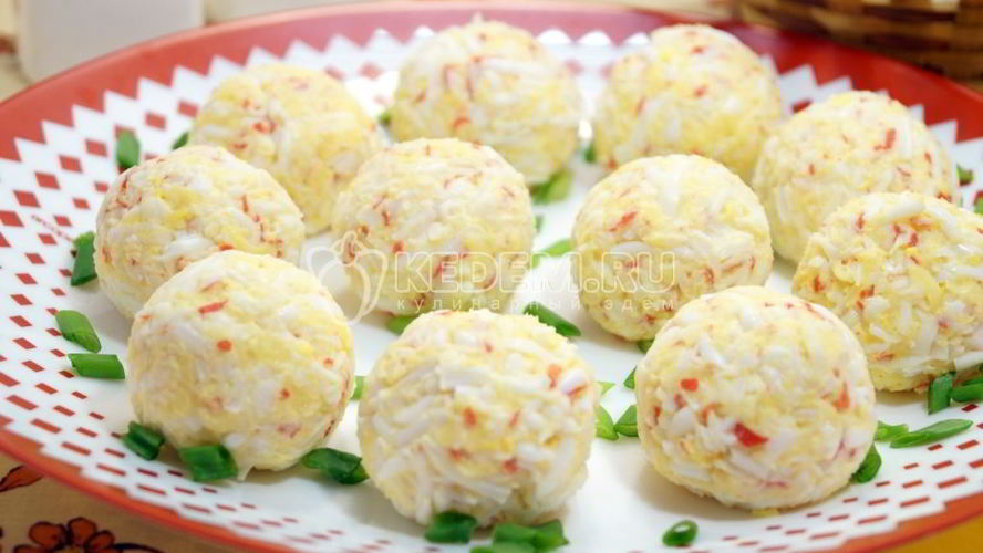 Рецепт сырные шарики с крабовыми палочками