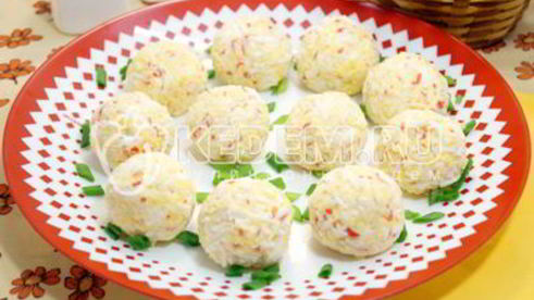 сырные шарики с крабовыми палочками