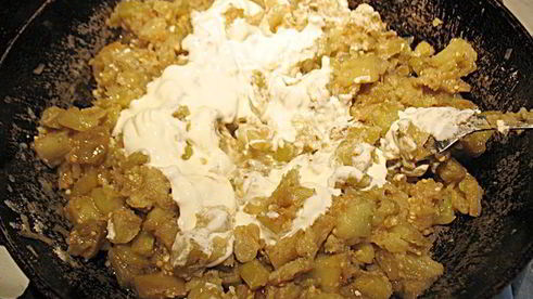 баклажанный кокот в тарталетках