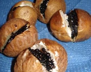 Икра палтуса в сырно-сливочном креме на тарталетках