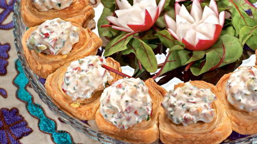 Рецепт кольцо из тарталеток с овощами