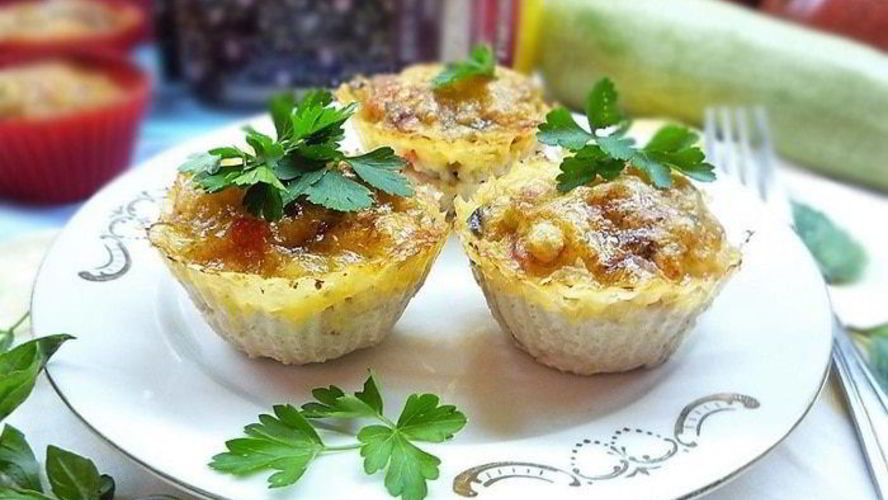 Рецепт куриные тарталетки с рисом и овощами