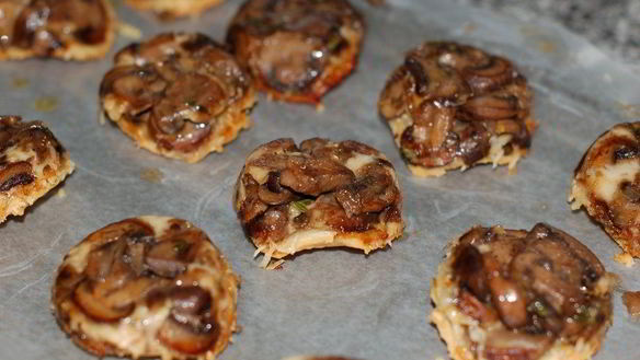 Рецепт Слоеные тарталетки с грибами
