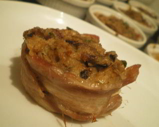 Тарталетки из бекона с грибами