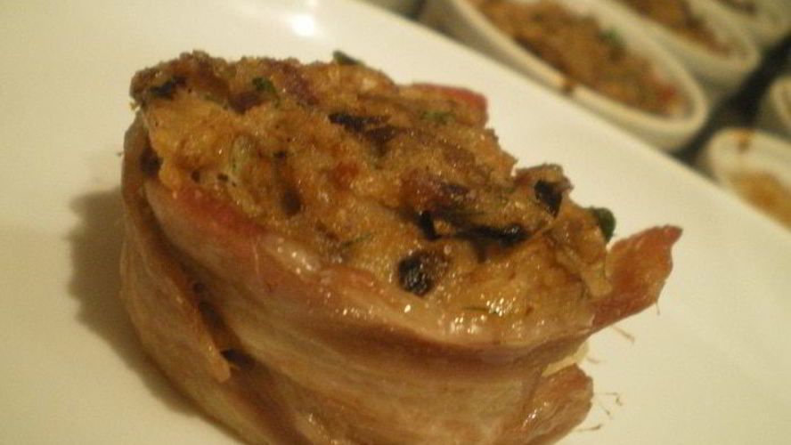 Рецепт тарталетки из бекона с грибами