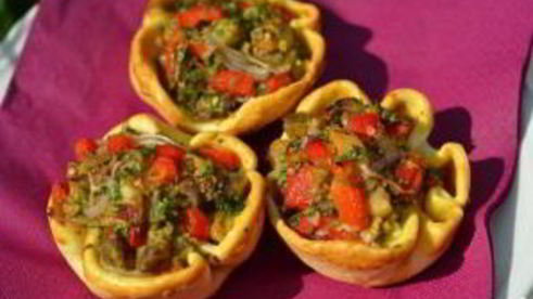 тарталетки с баклажанами