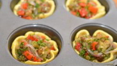 тарталетки с баклажанами