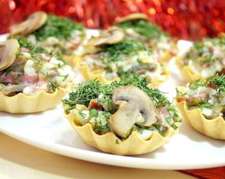 Тарталетки с грибами Праздничные