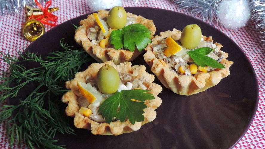 Рецепт тарталетки с грибами