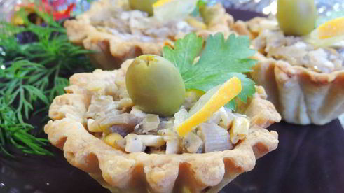 тарталетки с грибами