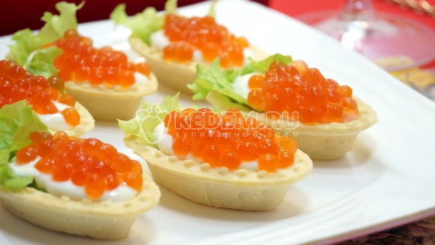 Рецепт тарталетки с икрой