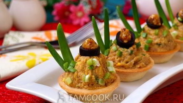 Рецепт Тарталетки с консервированным тунцом