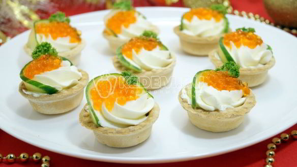 Рецепт Тарталетки с красной икрой Праздничные