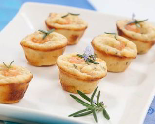 Тарталетки с креветками и цукини