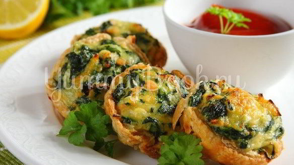 Рецепт Тарталетки с лососем и шпинатом