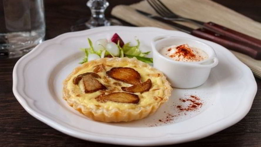 Рецепт тарталетки с луком и белыми грибами
