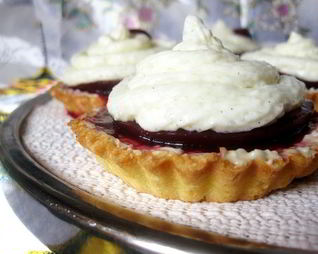 Тарталетки с малиновым желе и рисовым кремом