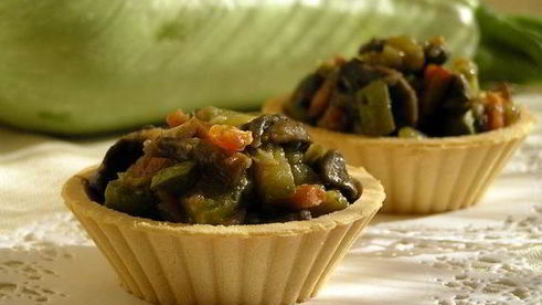 тарталетки с начинкой из овощей и грибов