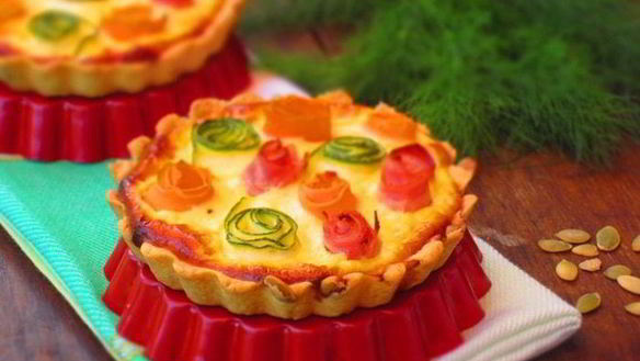 Рецепт Тарталетки с овощами и йогуртовой заливкой