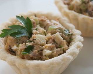 Тарталетки с печенью минтая