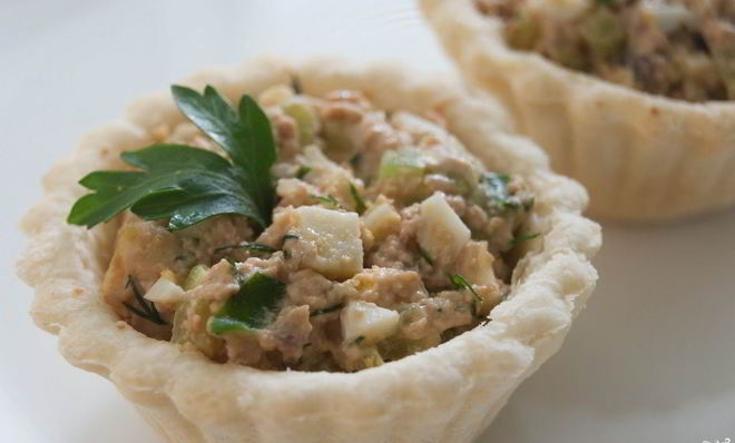 Тарталетки с печенью минтая