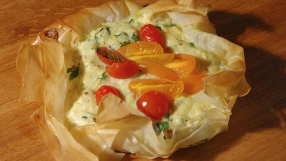 Рецепт Тарталетки с рикоттой и помидорами черри