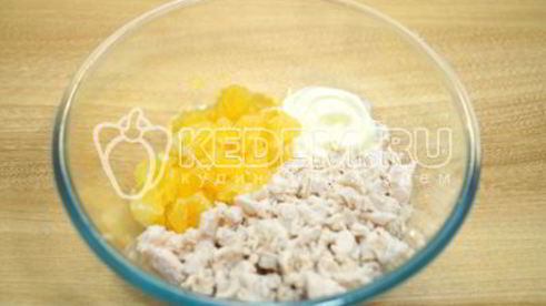 тарталетки с салатом мандариновый рай