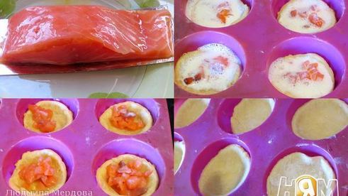 тарталетки с соленой семгой