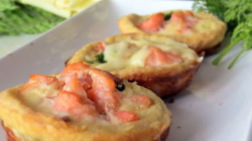 тарталетки с соленой семгой