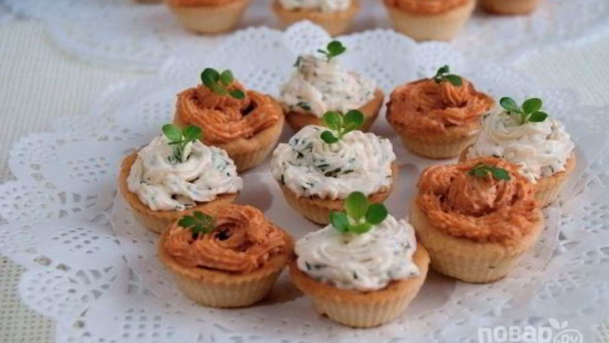 Рецепт тарталетки с сыром и зеленью