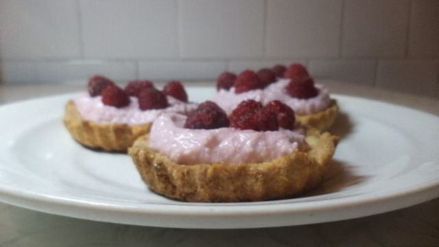 Рецепт тарталетки с творожной начинкой и малиной