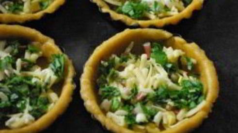 тарталетки с творожным сыром и зеленью