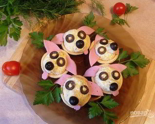 Закуска в тарталетках Собачки