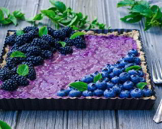 Черничный тарт с мятой