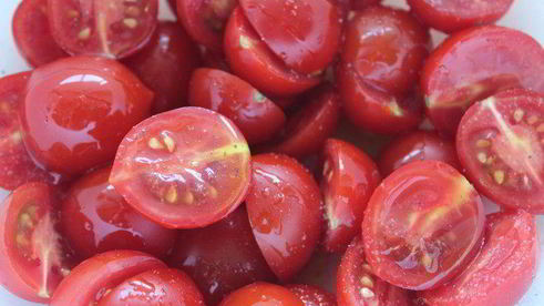 картофельный тарт с черри и укропом